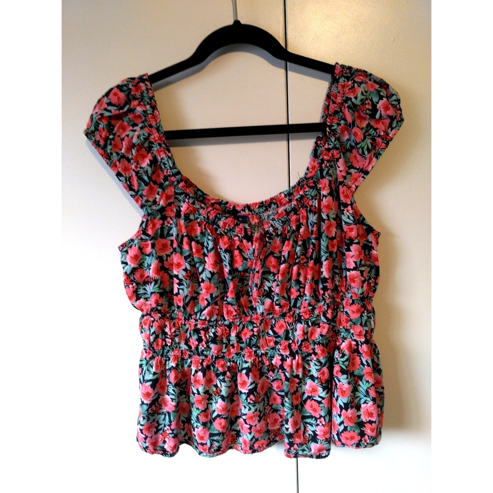 Old Navy Women's Ditsy Floral Milkmaid Top Size XL Cottage Coquette Regency Boho